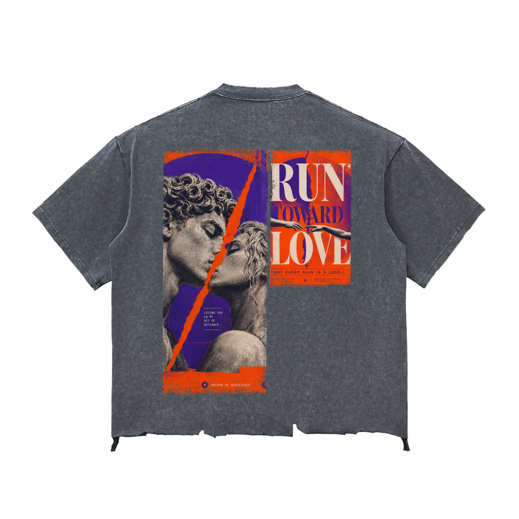 Snow Wash Raw-Hem Boxy T-shirt