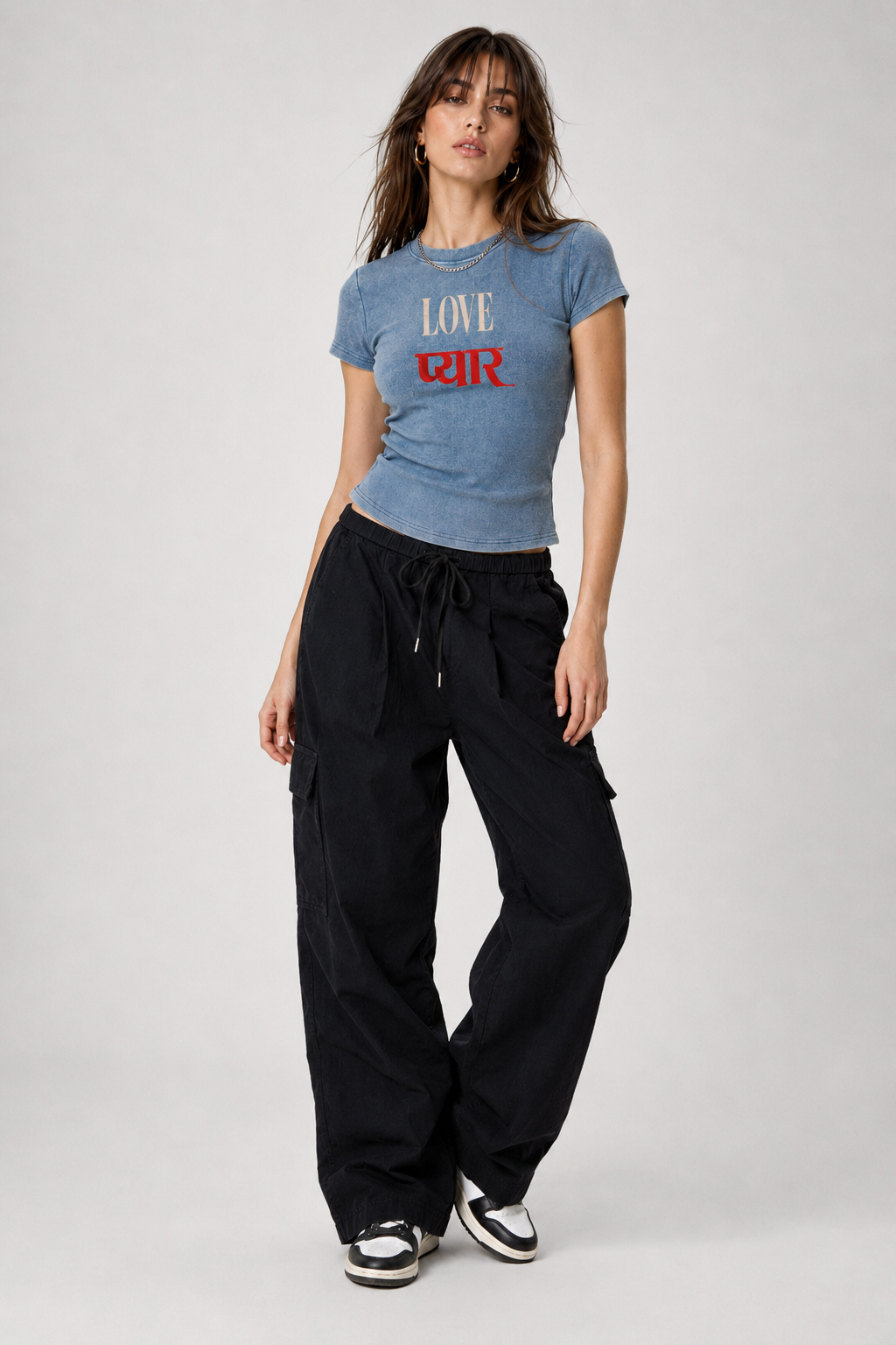 Vintage Washed Bodycon Cotton T-Shirt