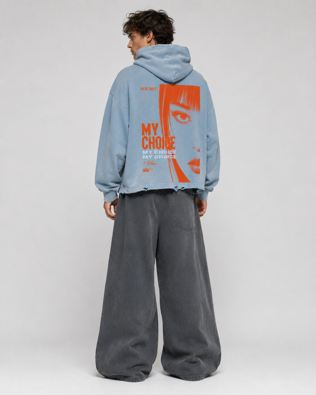 Vintage Washed Frayed-Hem Hoodie