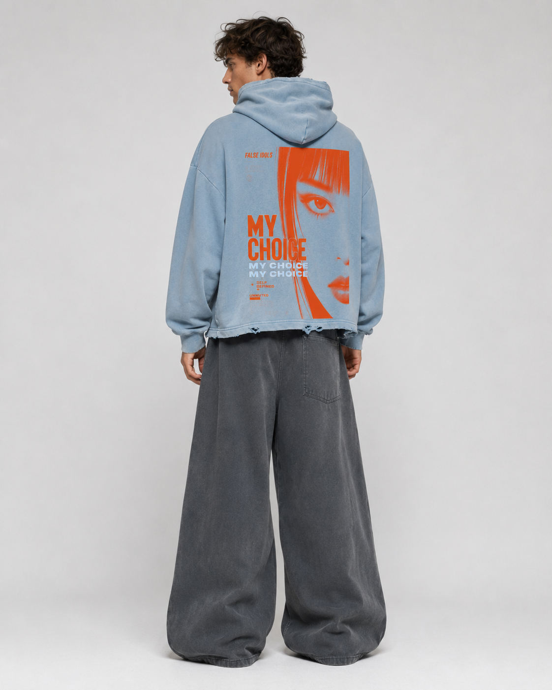 Vintage Washed Frayed-Hem Hoodie