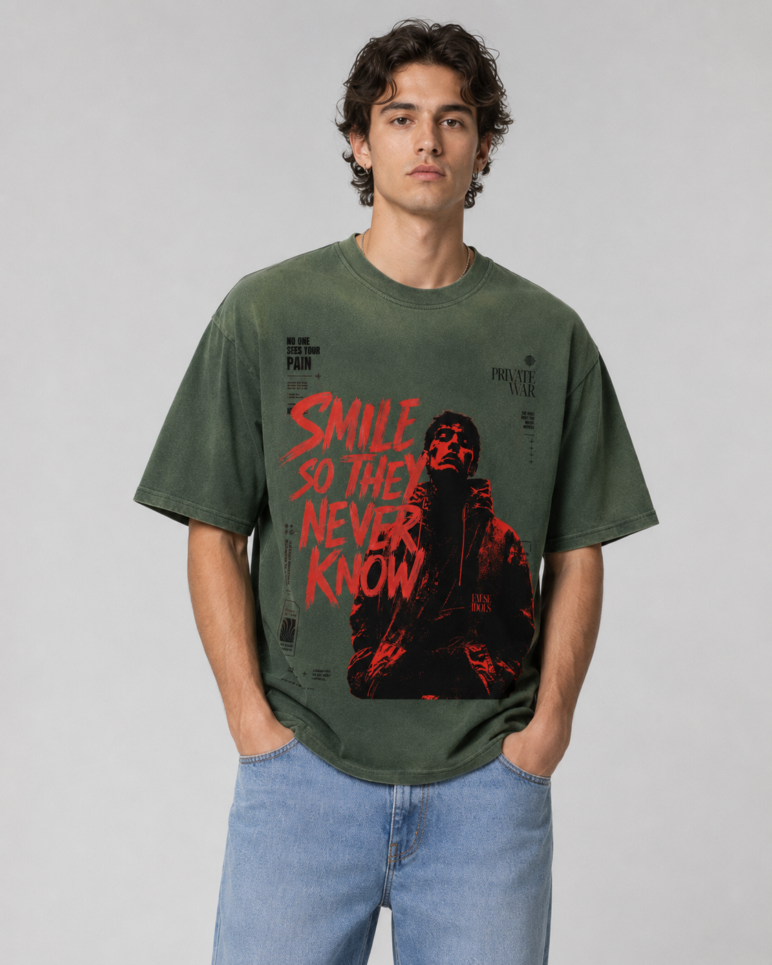 Unisex Crew Neck Sunfade Edge T-Shirt