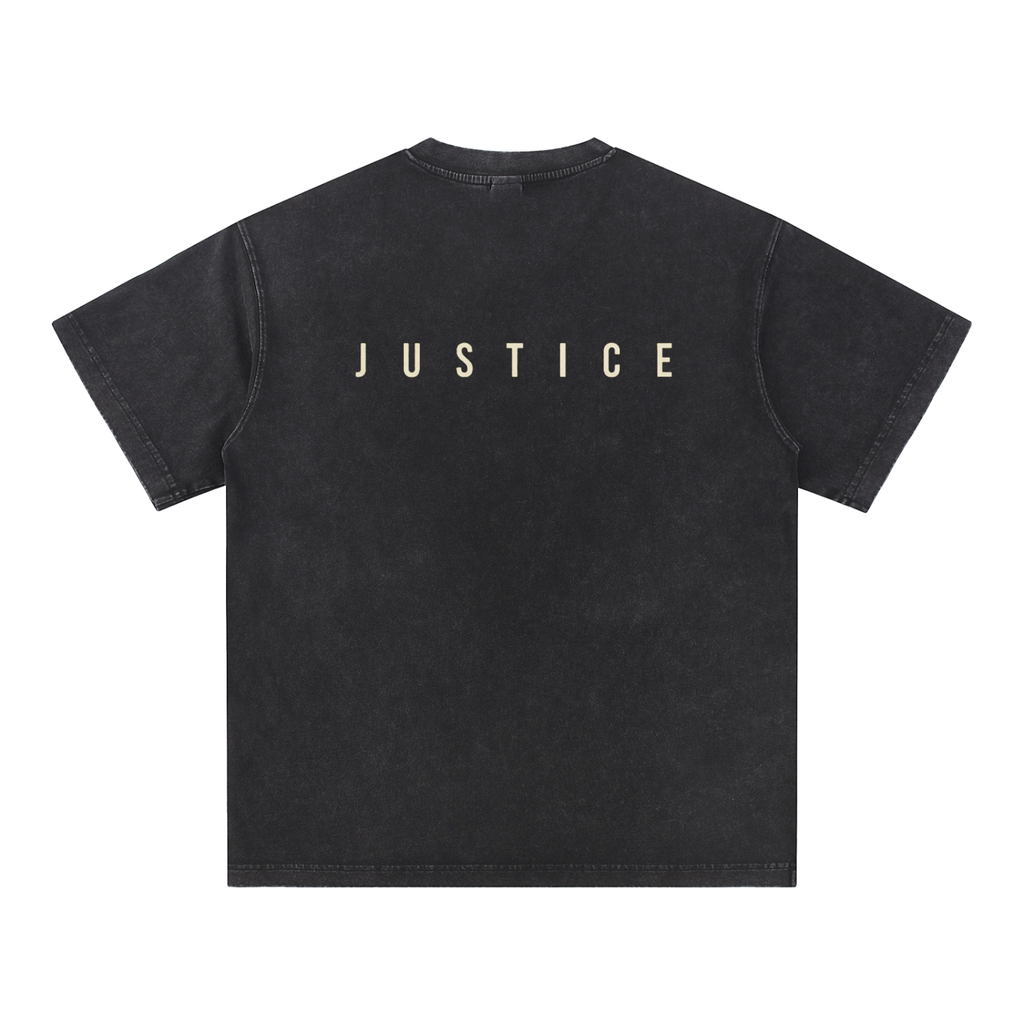 Snow Washed V-Neck Cotton T-Shirt