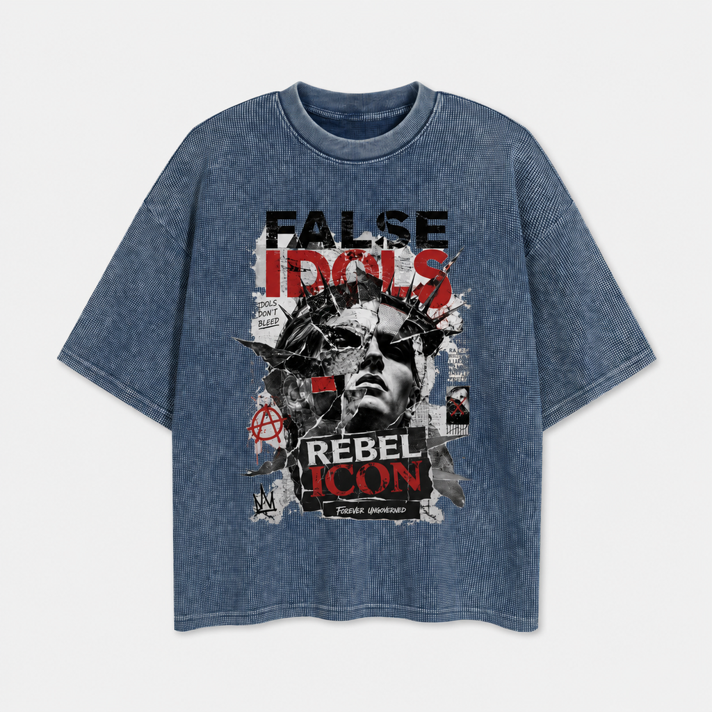 Textured Waffle Washed Boxy T-Shirt