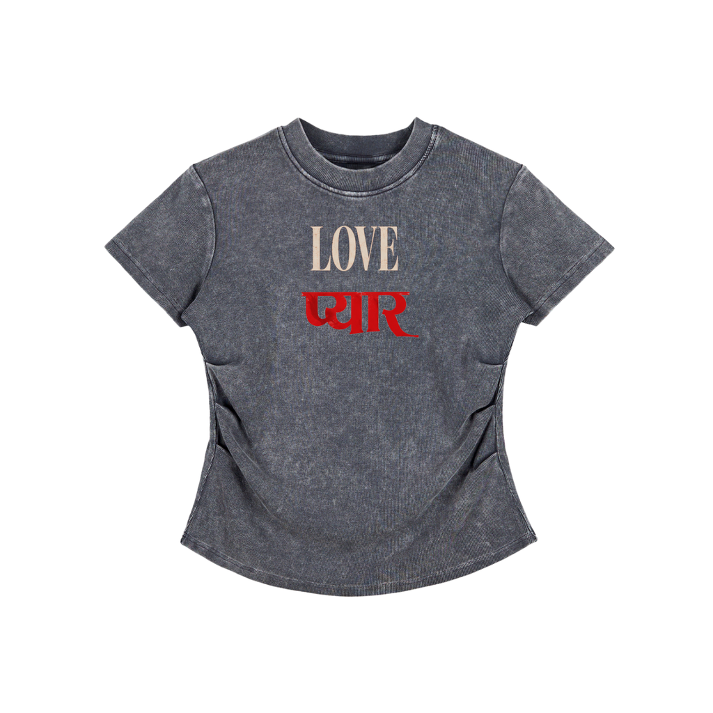Vintage Washed Bodycon Cotton T-Shirt