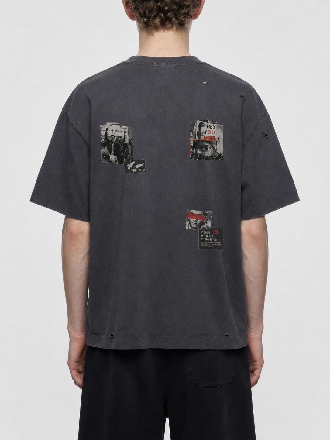 Vintage Washed Distressed Boxy Oversized T-Shirt