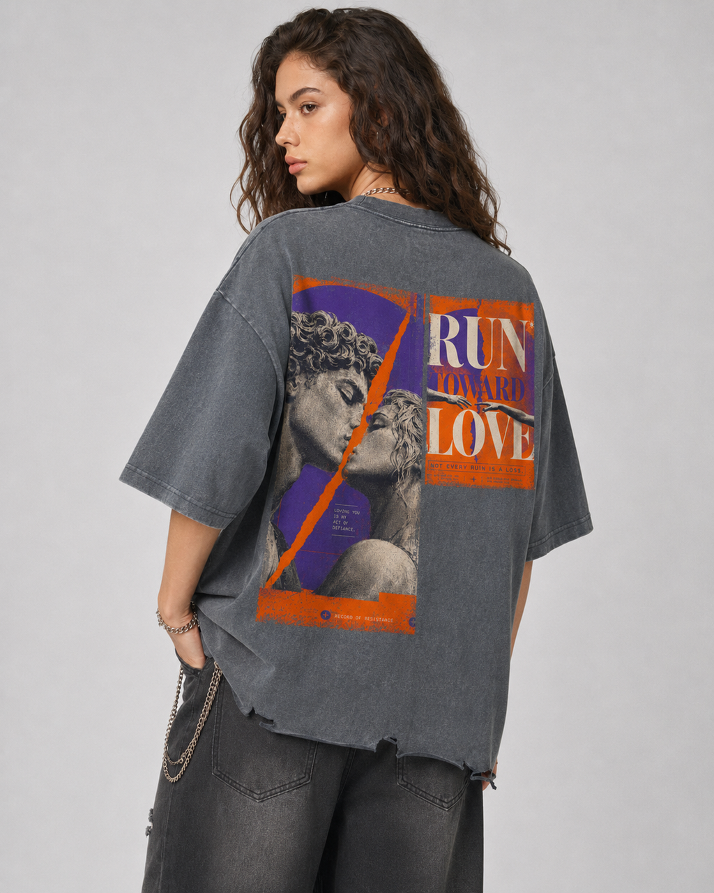 Snow Wash Raw-Hem Boxy T-shirt