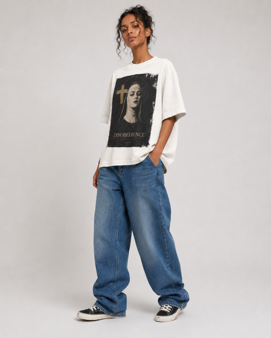 Textured Waffle Washed Boxy T-Shirt