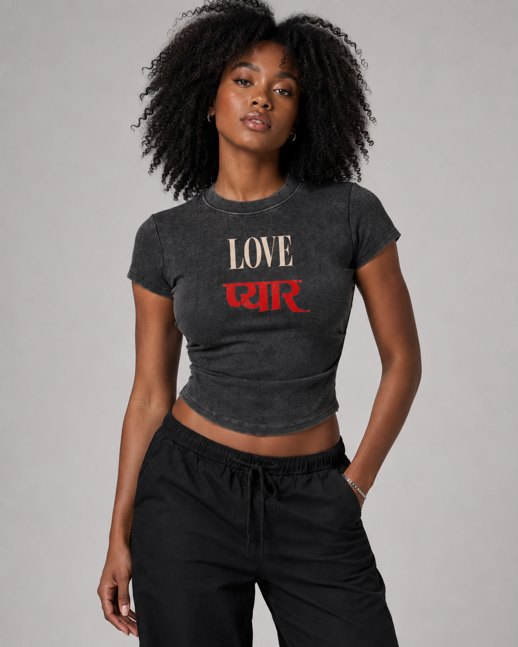 Vintage Washed Bodycon Cotton T-Shirt