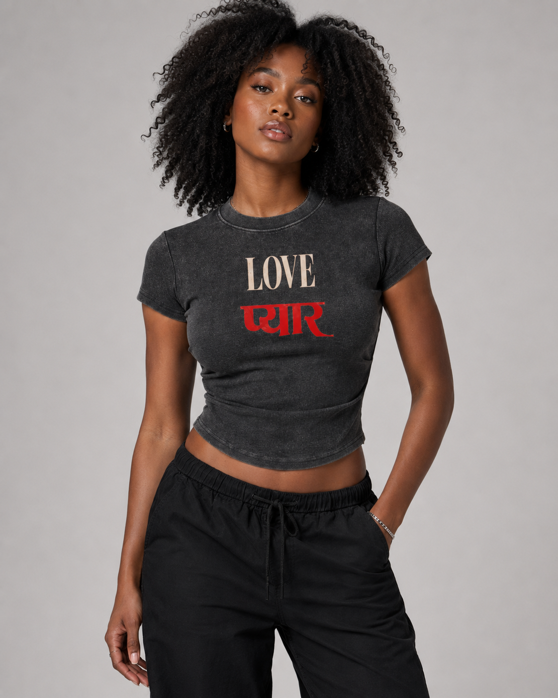 Vintage Washed Bodycon Cotton T-Shirt