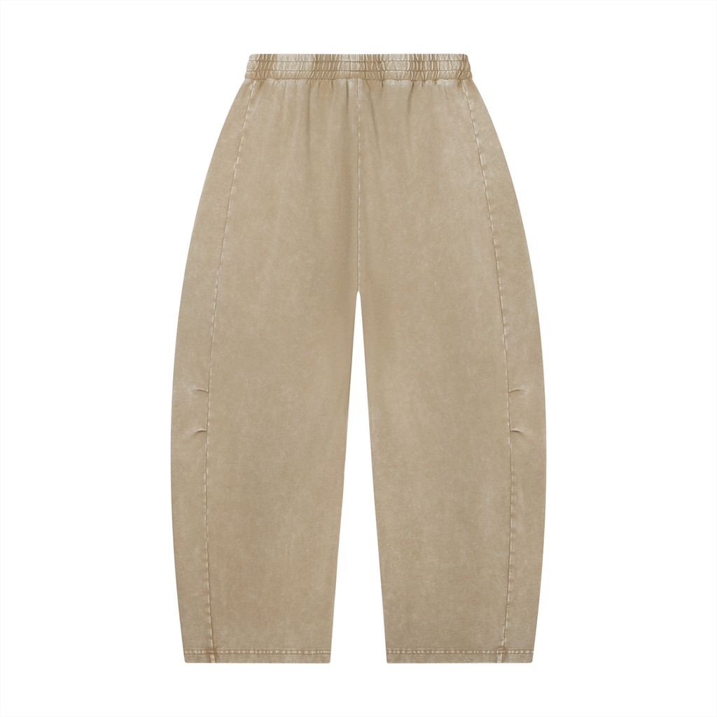 Unisex Mineral Wash Barrel Leg Pants