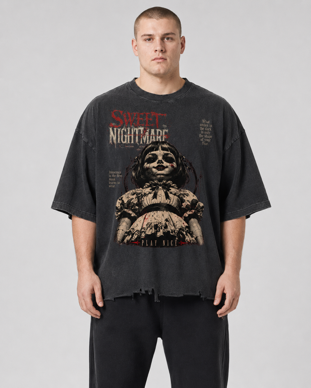 Snow Wash Raw-Hem Boxy T-shirt