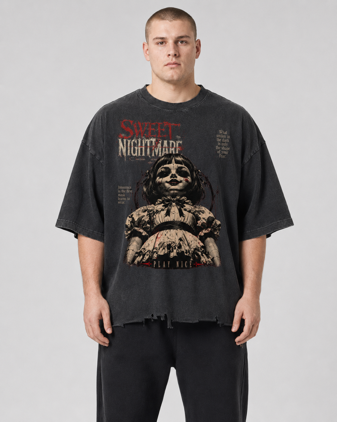 Snow Wash Raw-Hem Boxy T-shirt