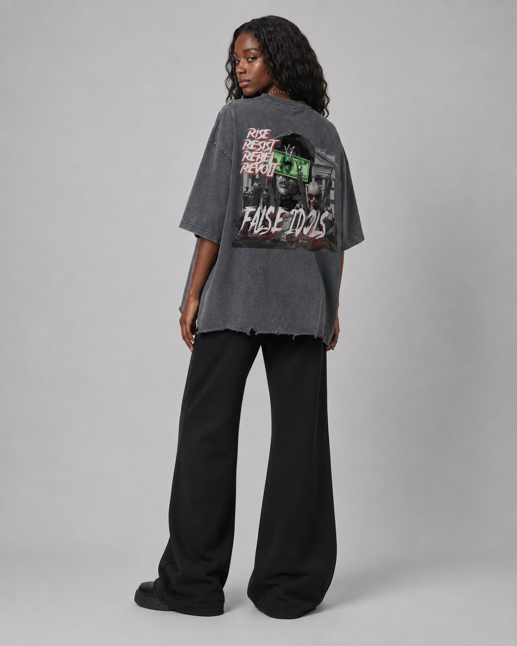 Snow Wash Raw-Hem Boxy T-shirt