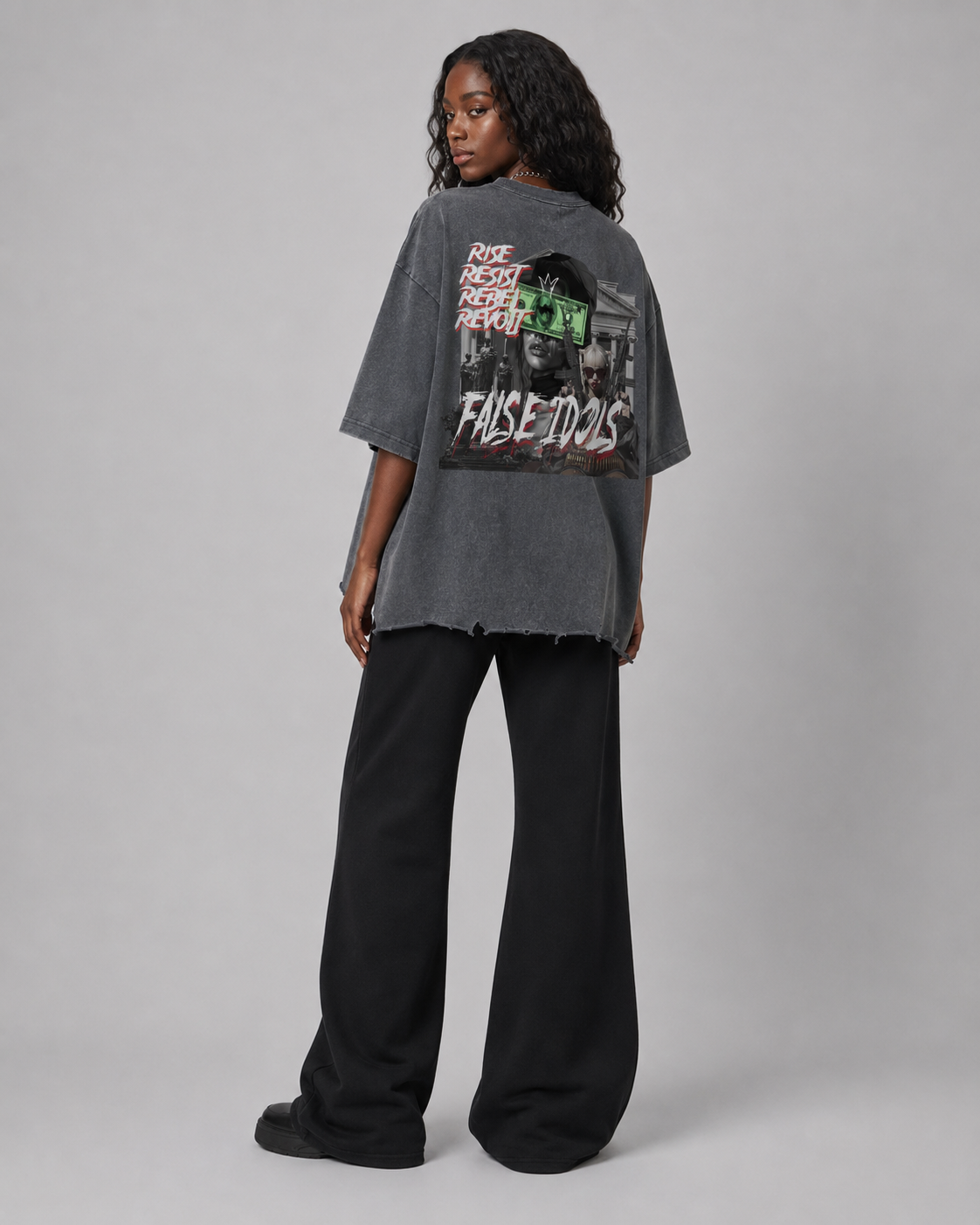 Snow Wash Raw-Hem Boxy T-shirt