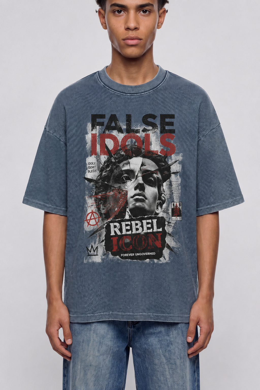 Textured Waffle Washed Boxy T-Shirt