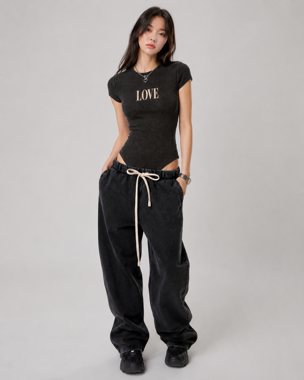 Women's Mineral Wash Crewneck Bodysuit