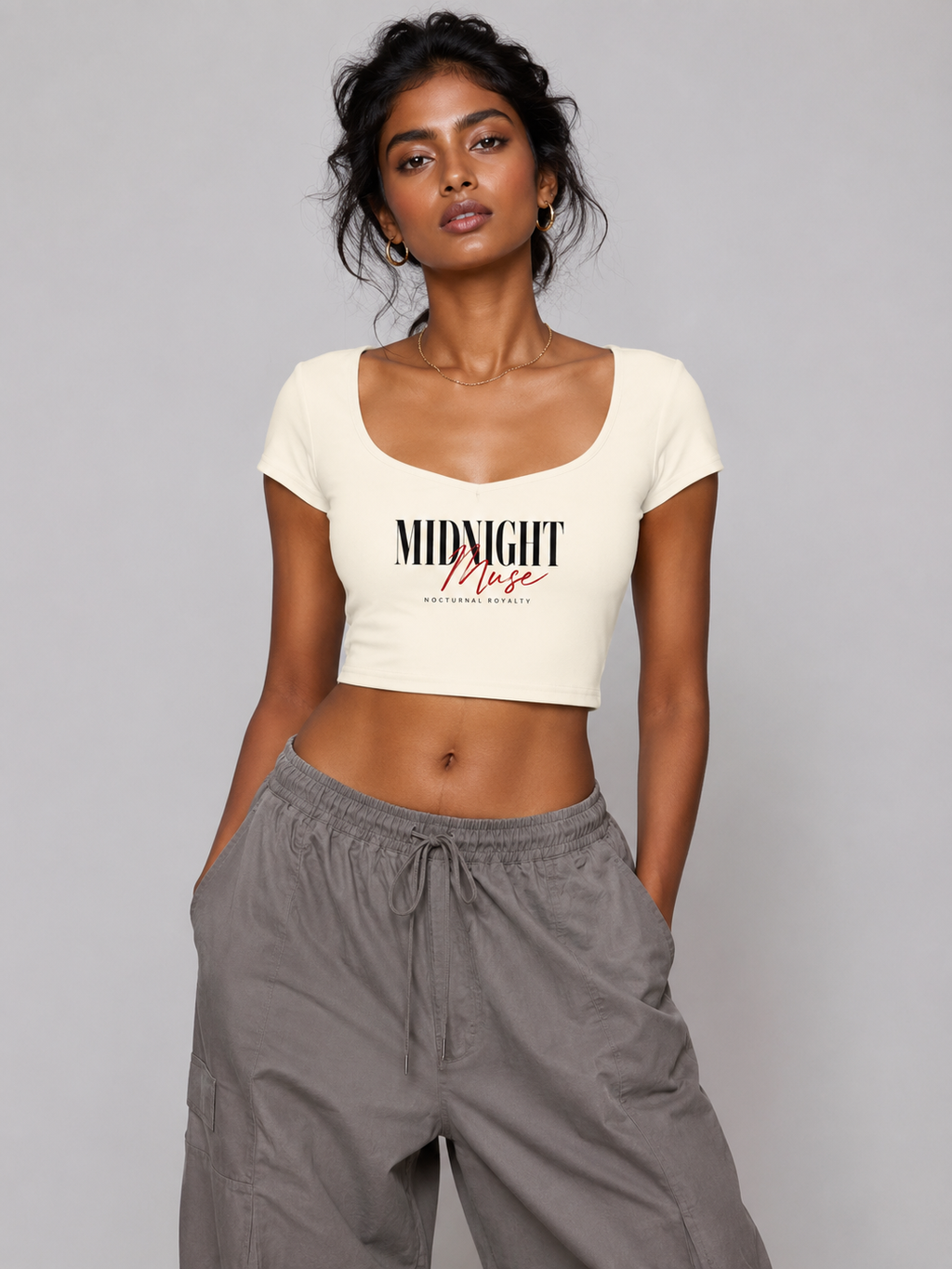 Women's Slim Cap Sleeve Crop T-Shirt