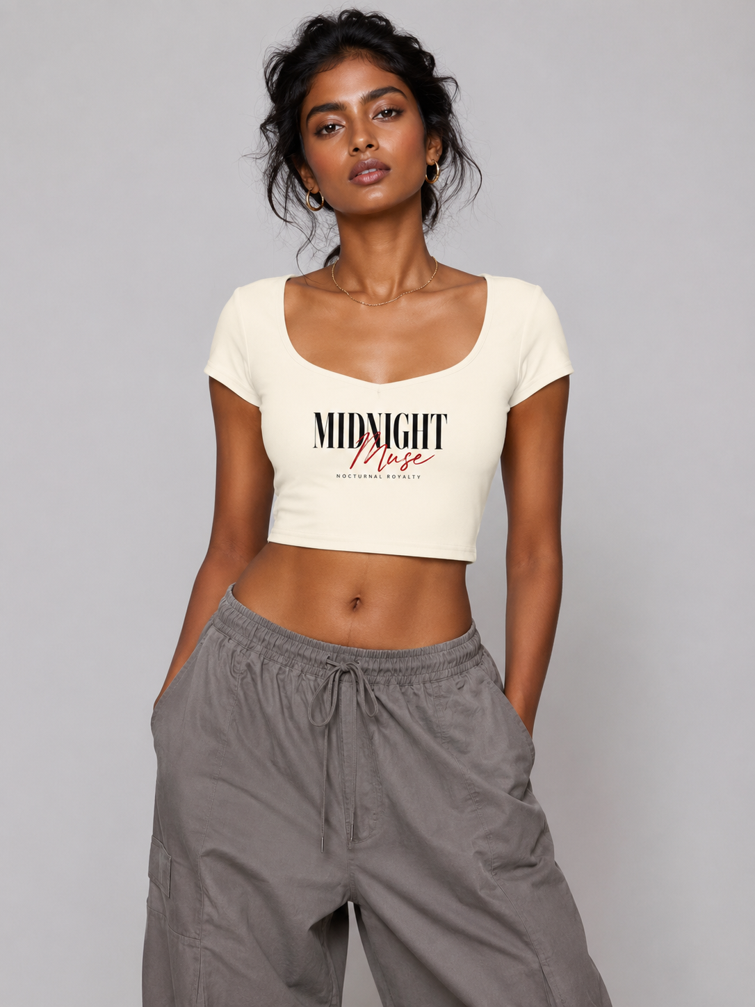 Women's Slim Cap Sleeve Crop T-Shirt