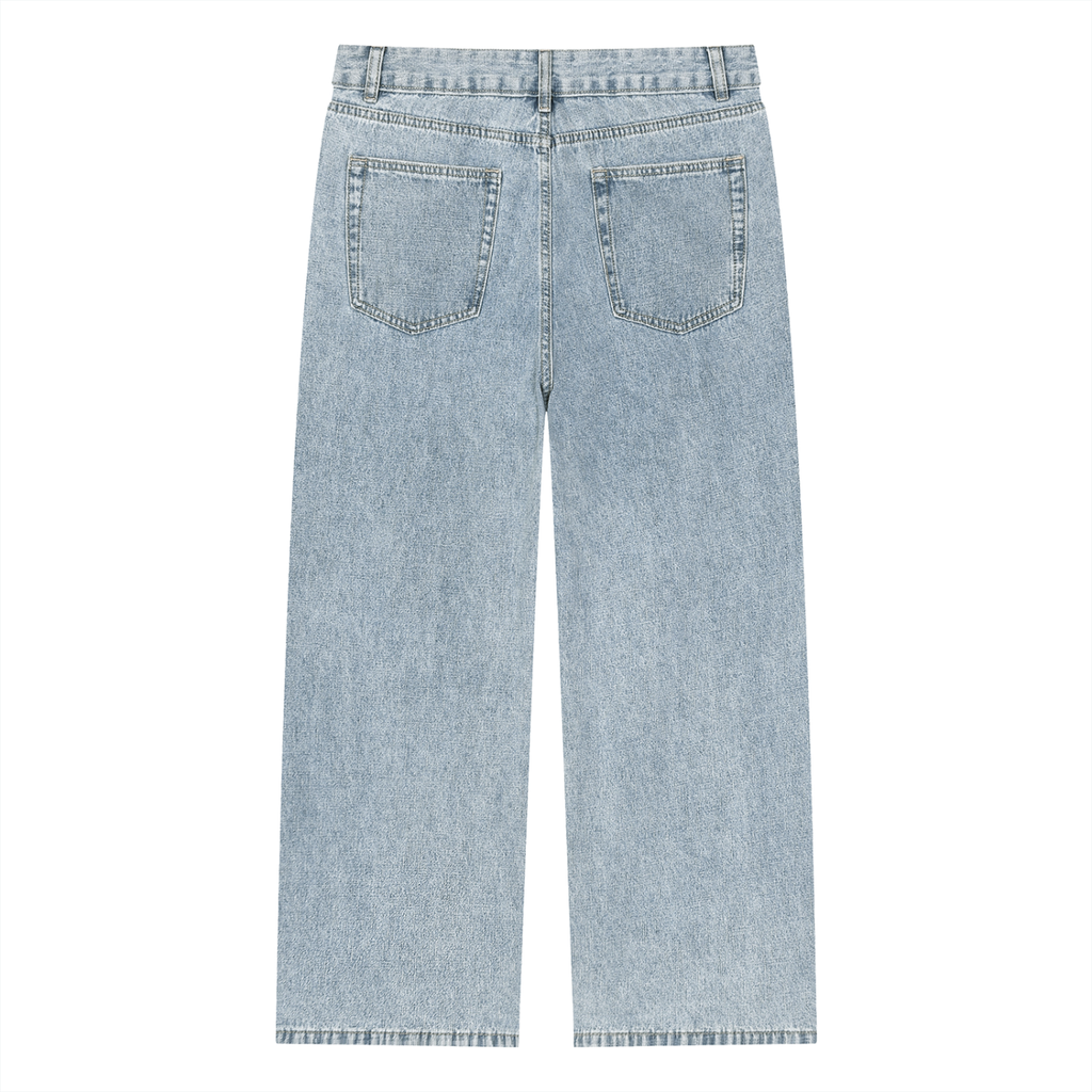 Unisex Vintage Wash Straight Leg Jeans