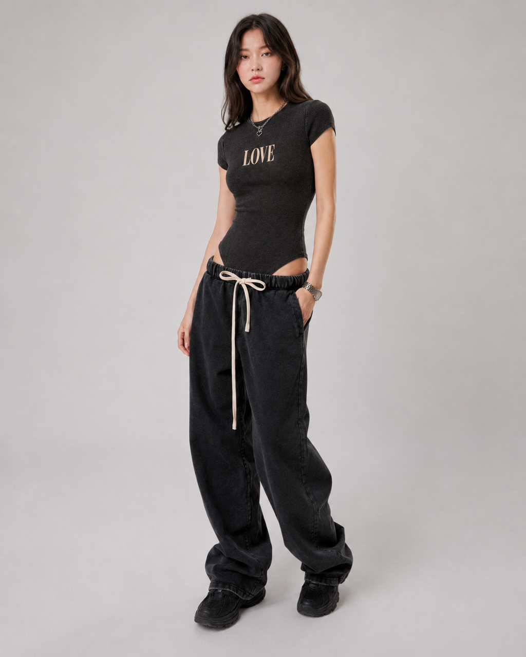 Women's Mineral Wash Crewneck Bodysuit