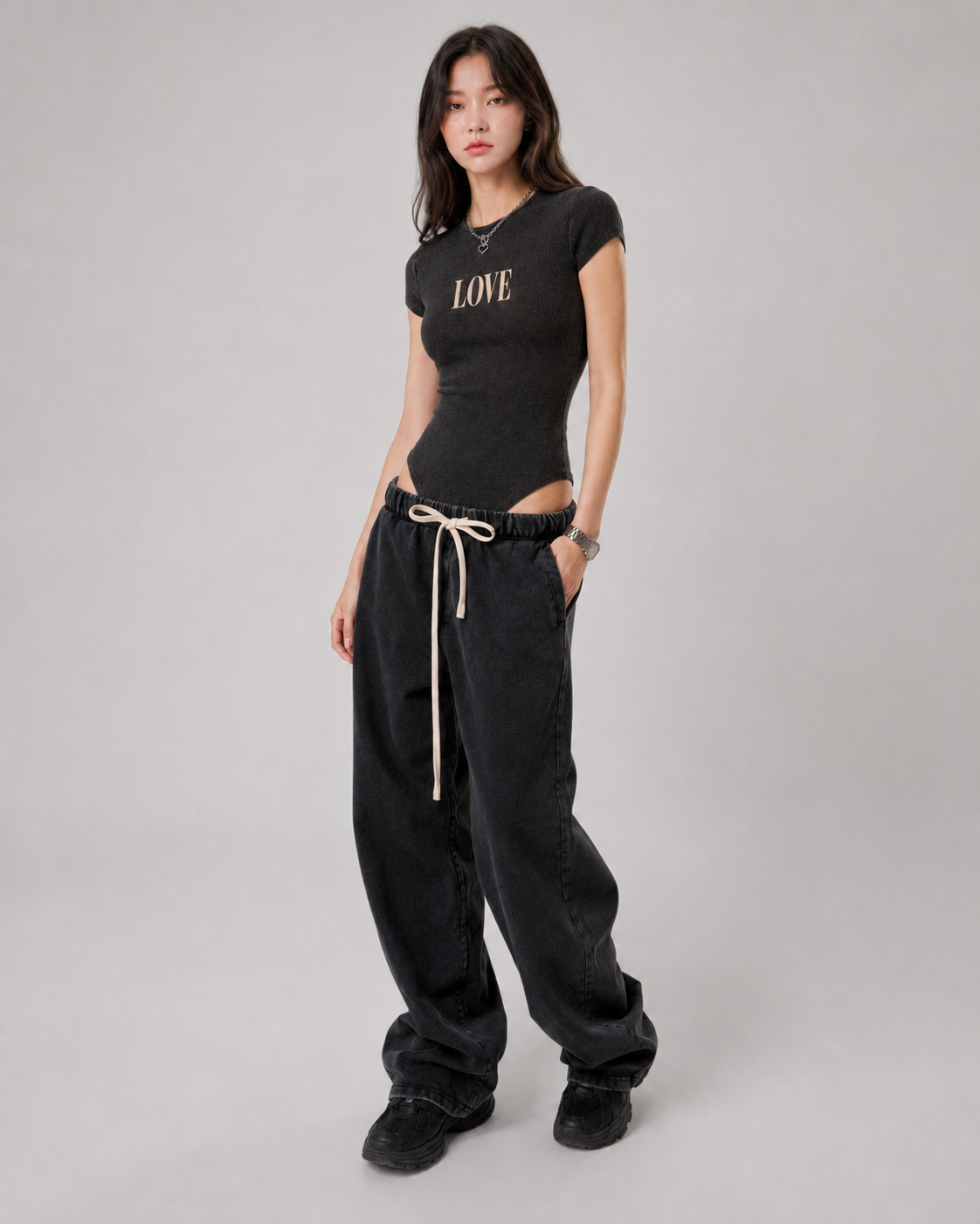 Women's Mineral Wash Crewneck Bodysuit
