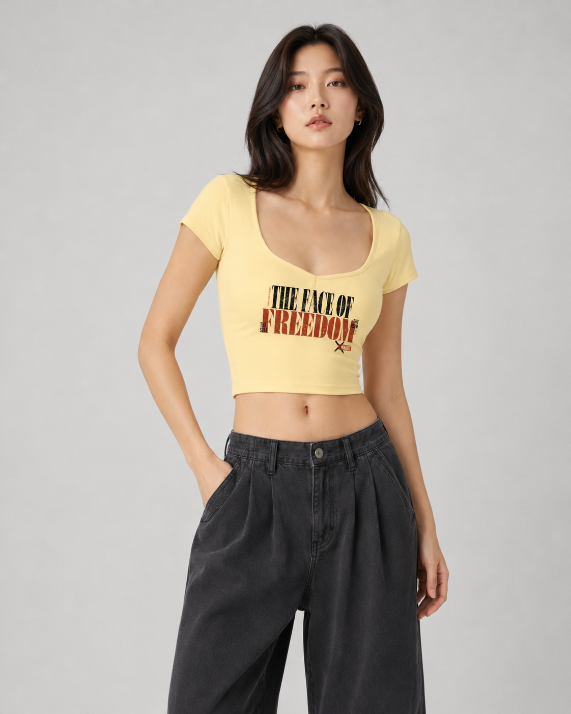 Women's Slim Cap Sleeve Crop T-Shirt