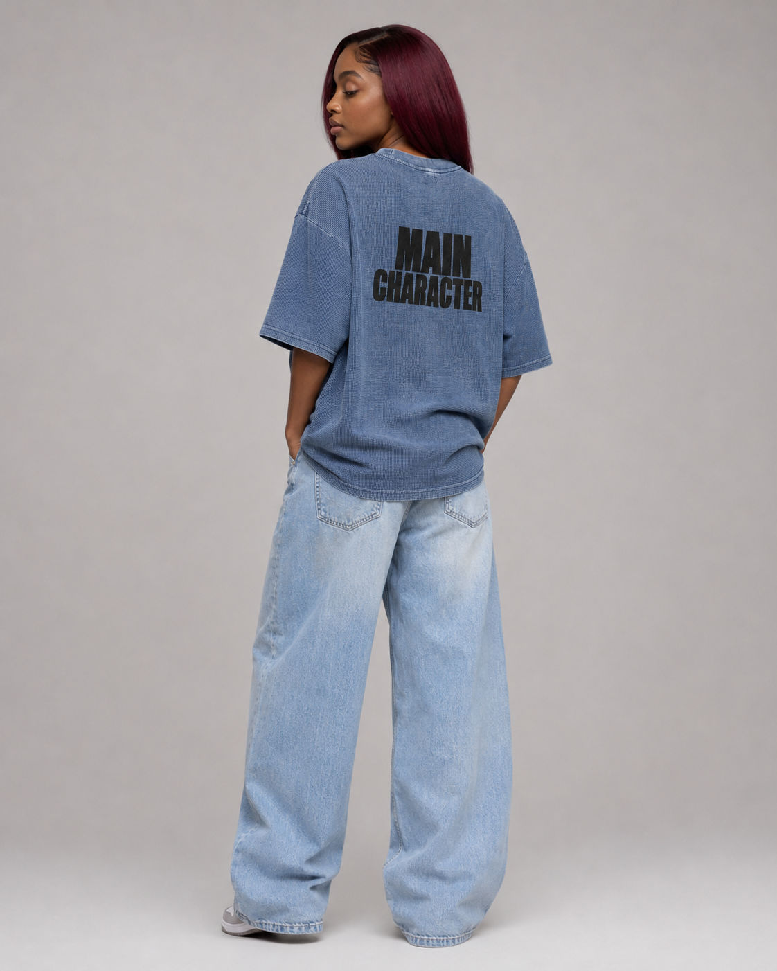 Textured Waffle Washed Boxy T-Shirt
