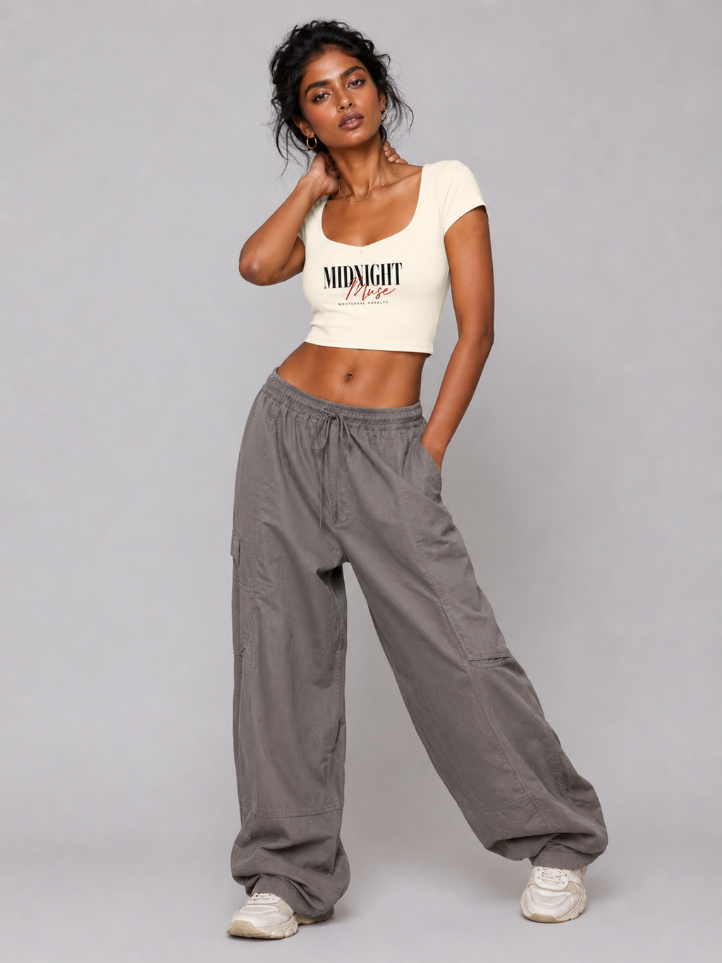 Women's Slim Cap Sleeve Crop T-Shirt
