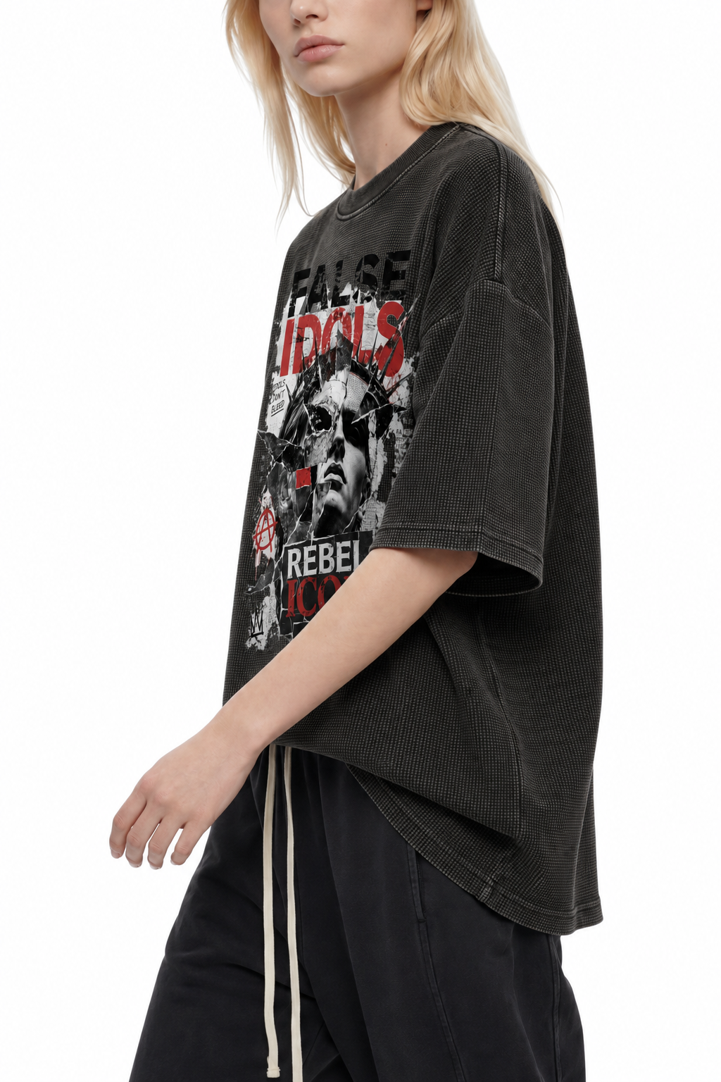 Textured Waffle Washed Boxy T-Shirt