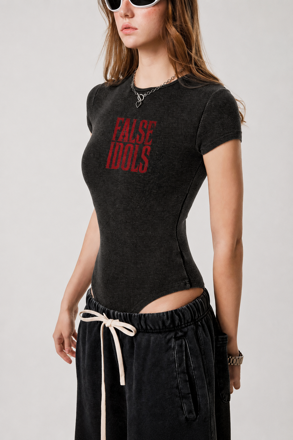 Women's Mineral Wash Crewneck Bodysuit