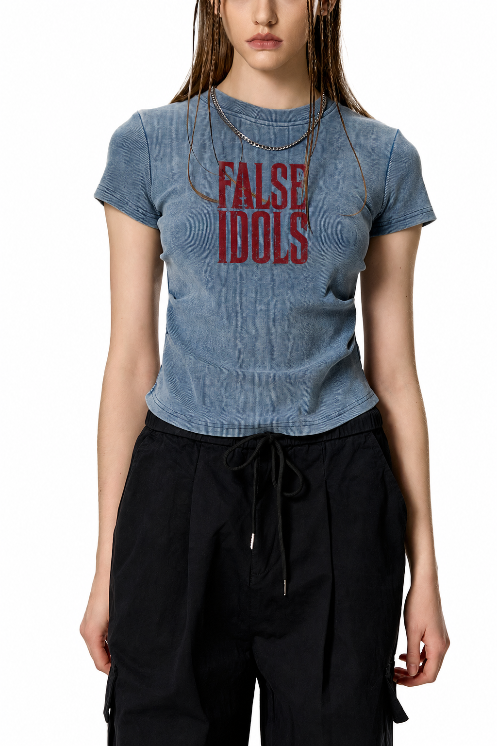 Vintage Washed Bodycon Cotton T-Shirt