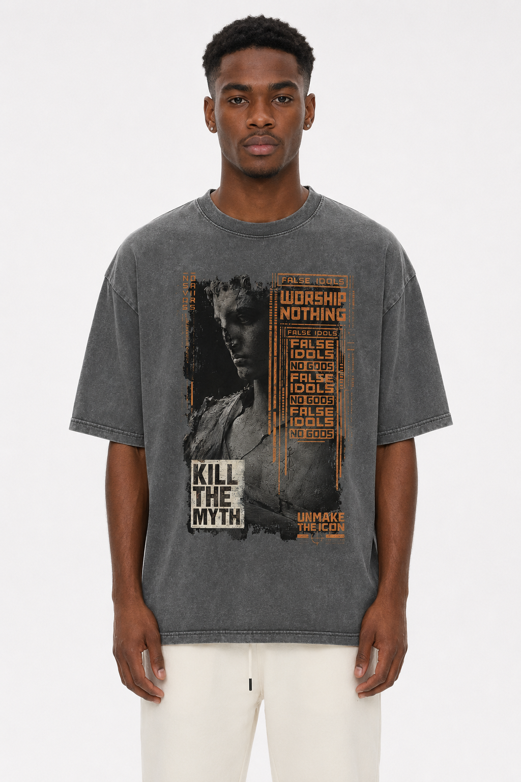 Snow Washed Oversized Cotton T-Shirt
