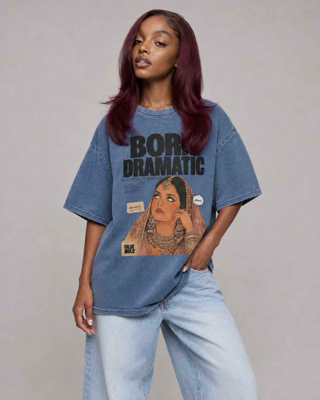 Textured Waffle Washed Boxy T-Shirt