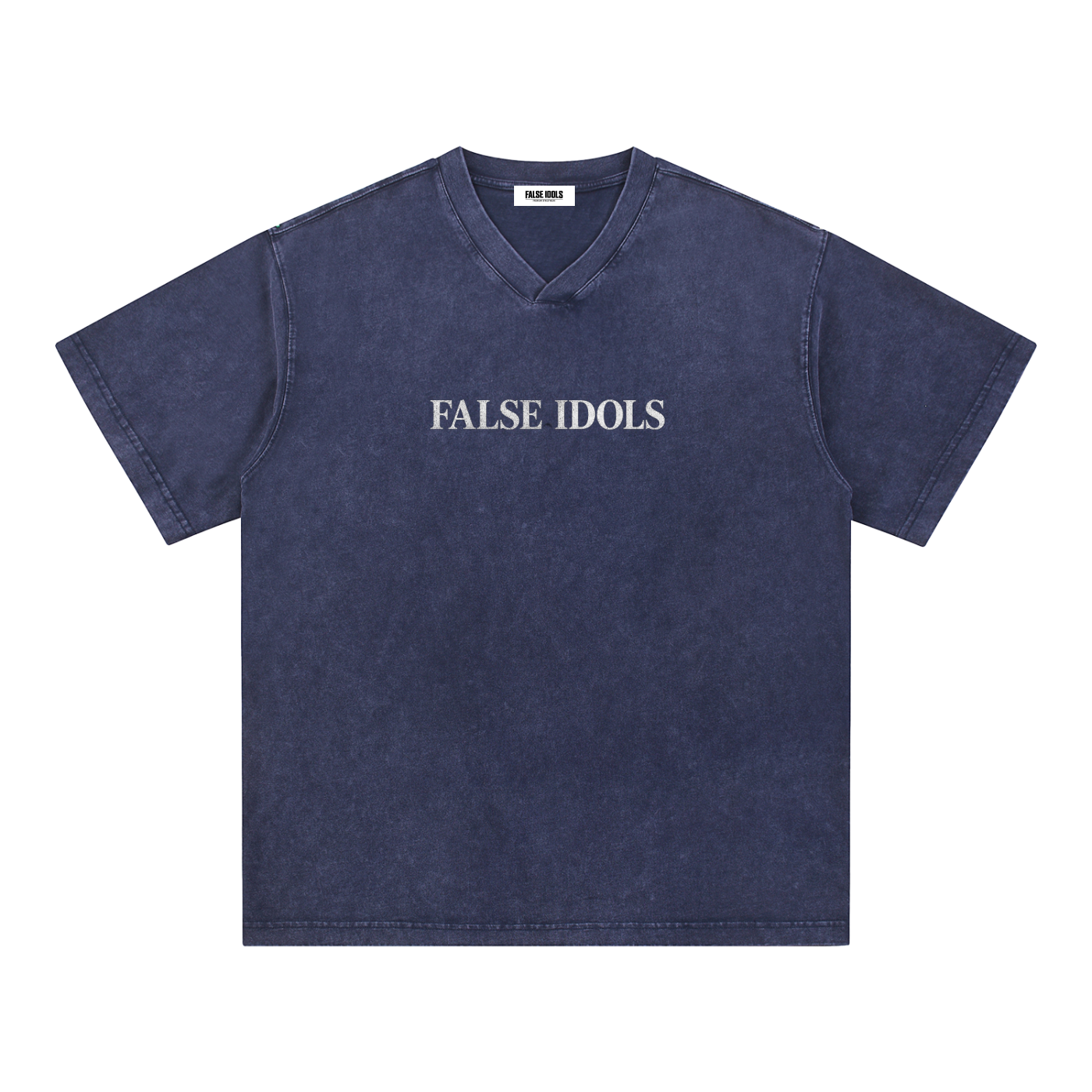 Snow Washed V-Neck Cotton T-Shirt