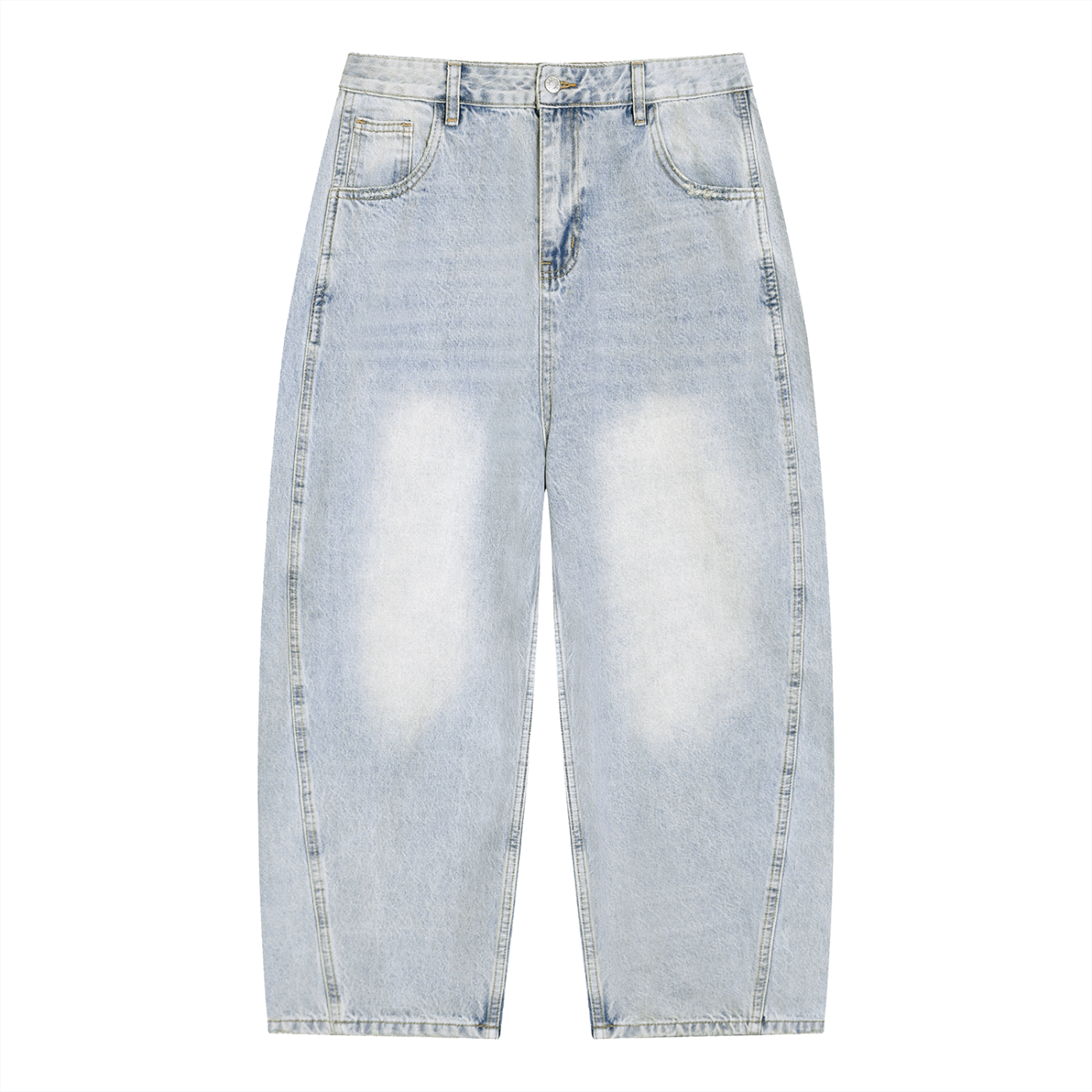 Men's Vintage Wash Sunfade Barrel Leg Jeans