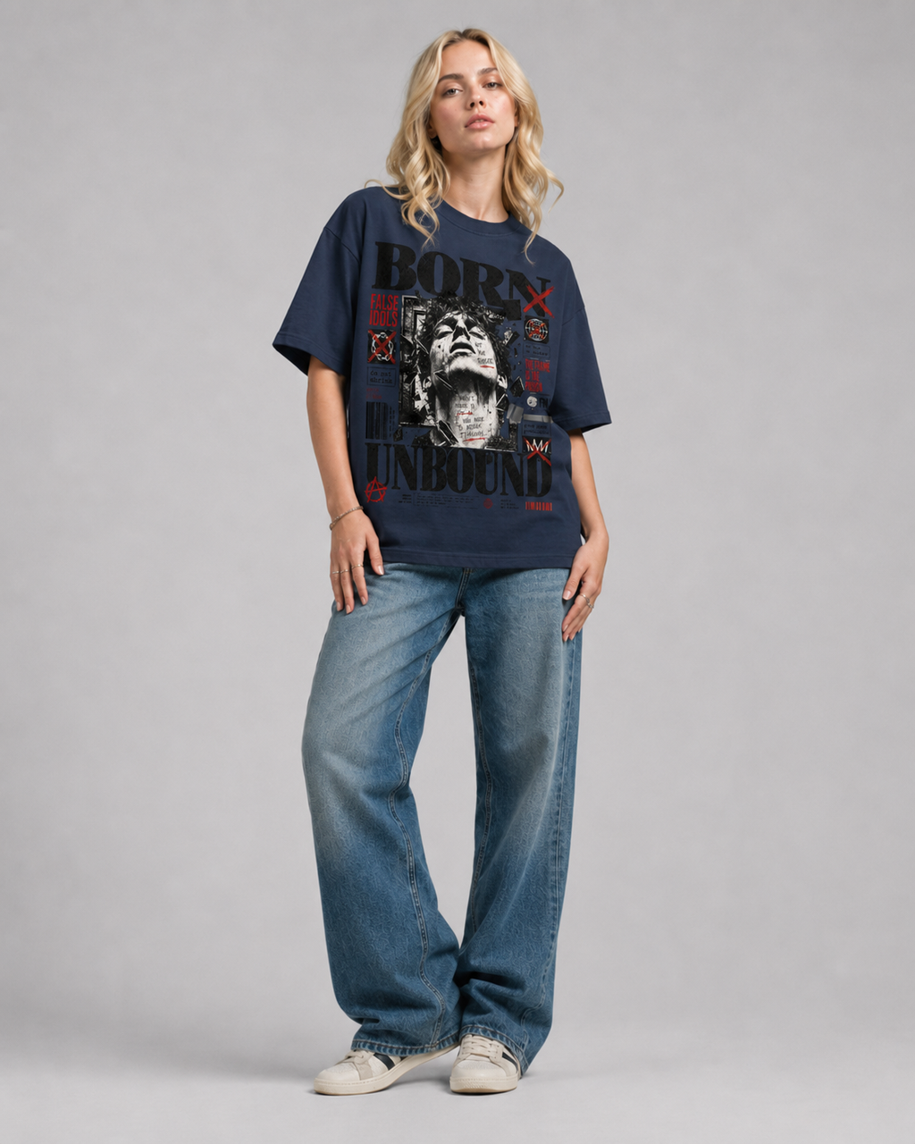 Petite Crew Neck Sunfade Edge T-Shirt