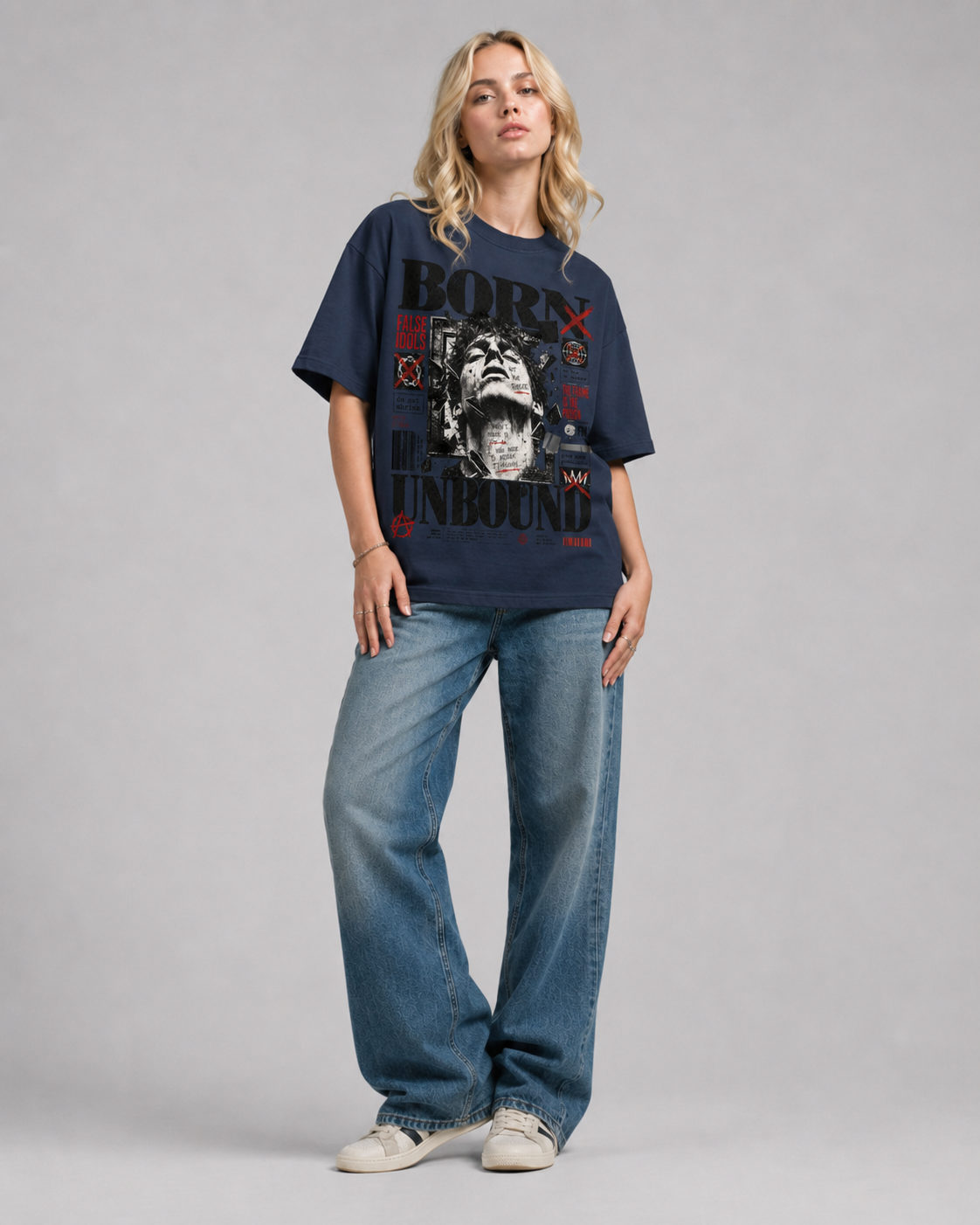 Petite Crew Neck Sunfade Edge T-Shirt