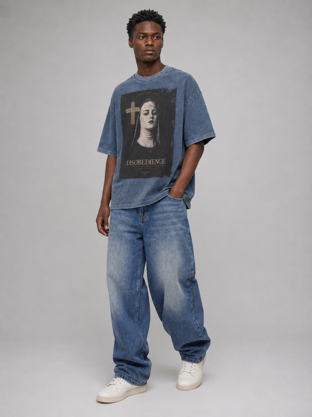 Textured Waffle Washed Boxy T-Shirt