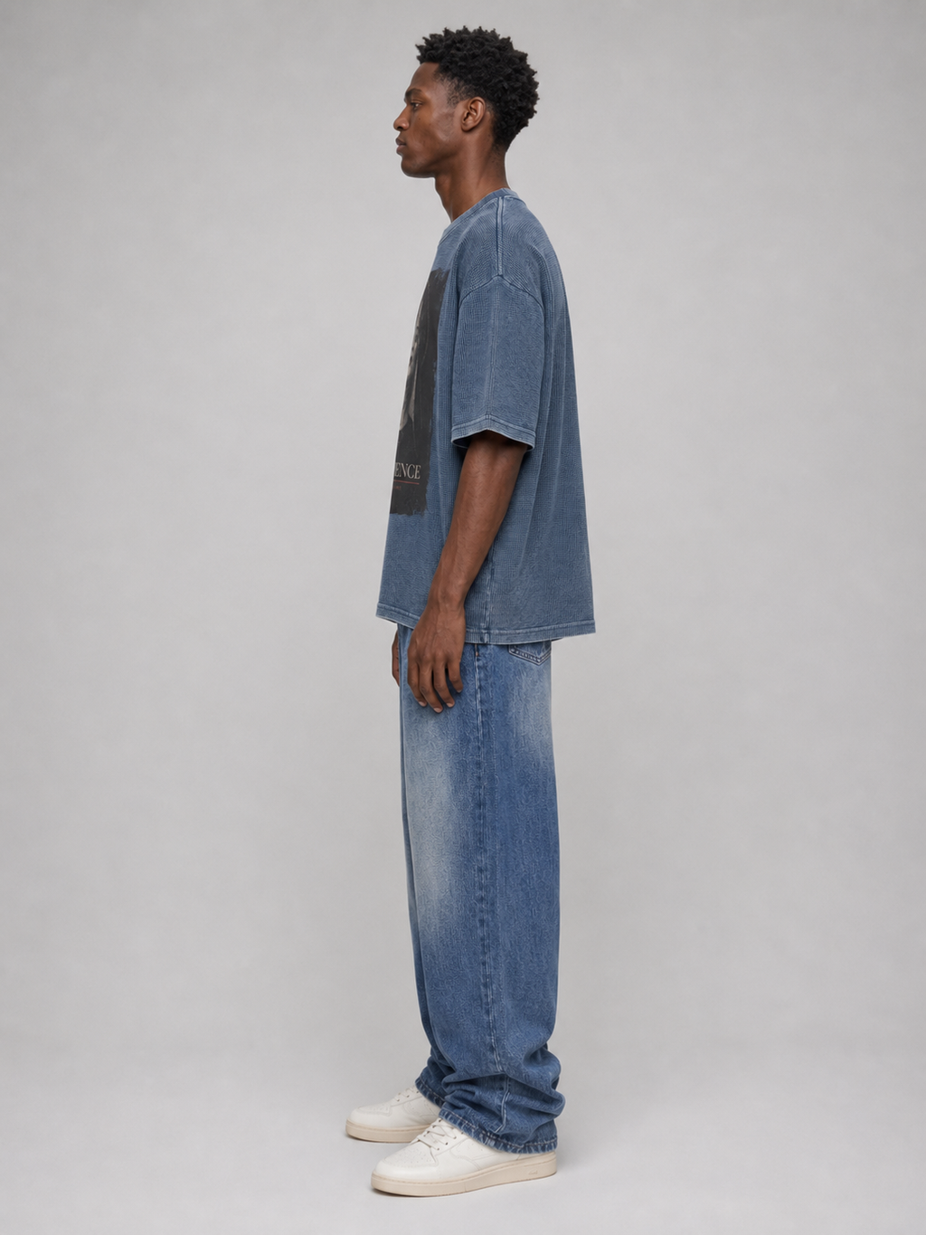 Textured Waffle Washed Boxy T-Shirt