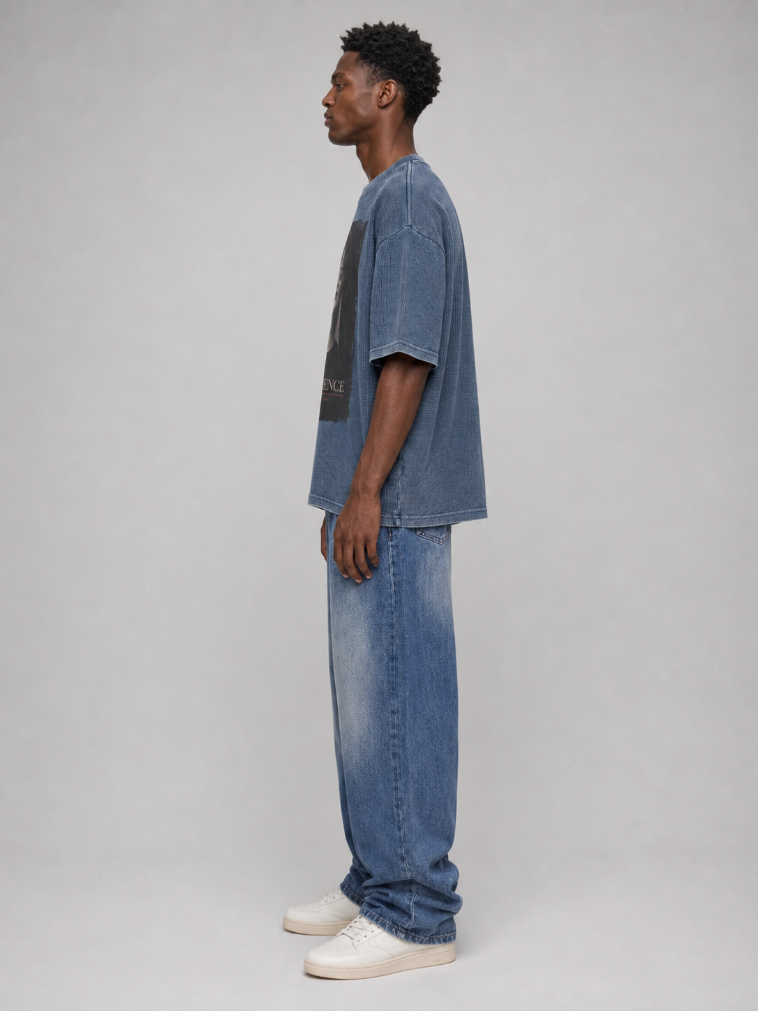 Textured Waffle Washed Boxy T-Shirt