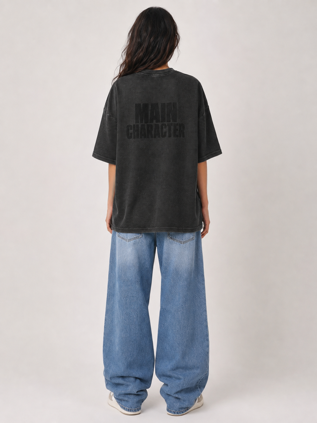 Textured Waffle Washed Boxy T-Shirt