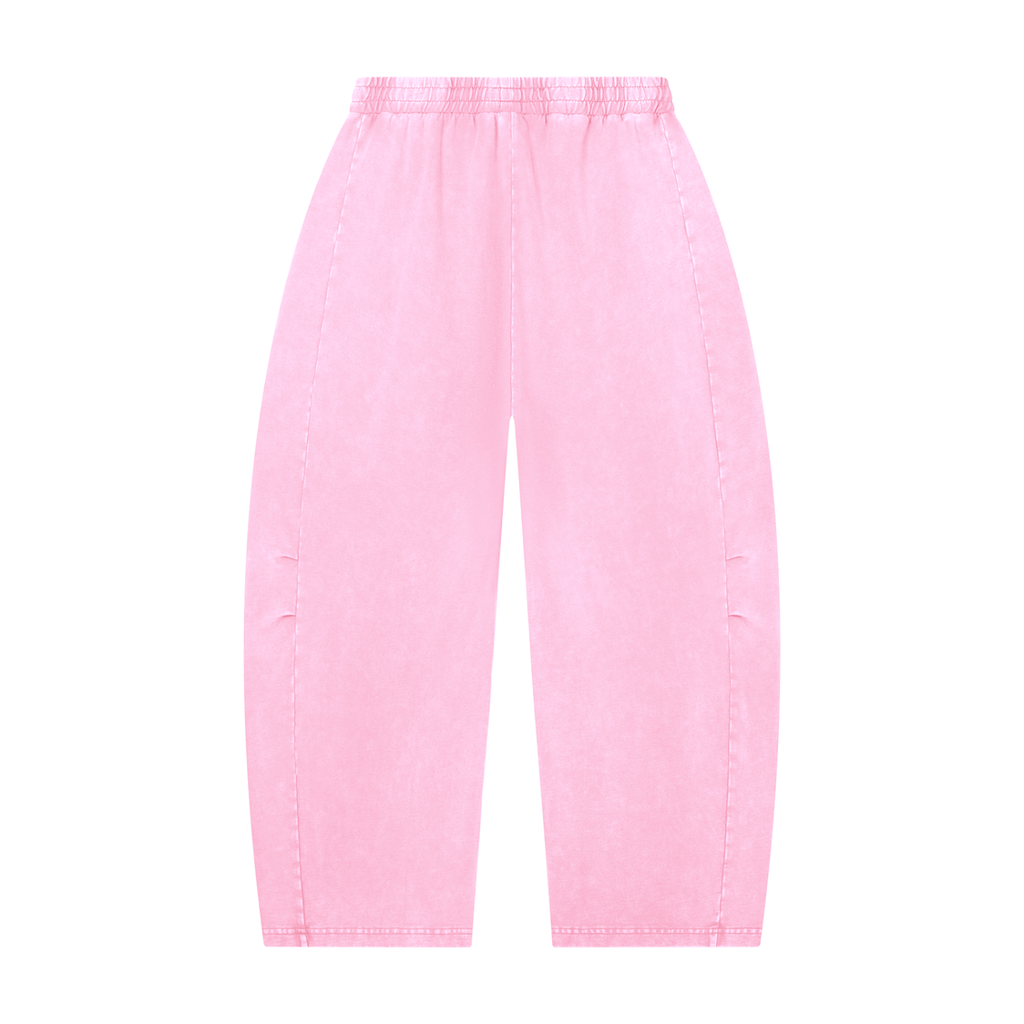 Unisex Mineral Wash Barrel Leg Pants