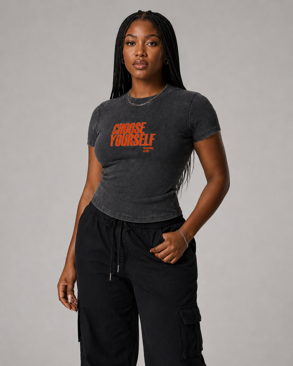 Vintage Washed Bodycon Cotton T-Shirt