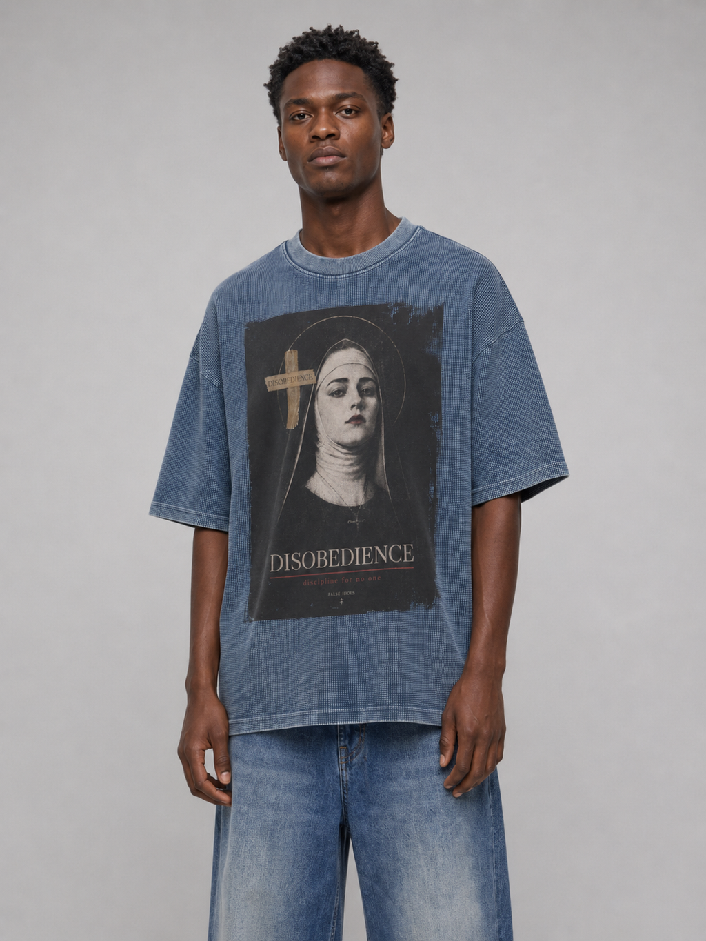 Textured Waffle Washed Boxy T-Shirt