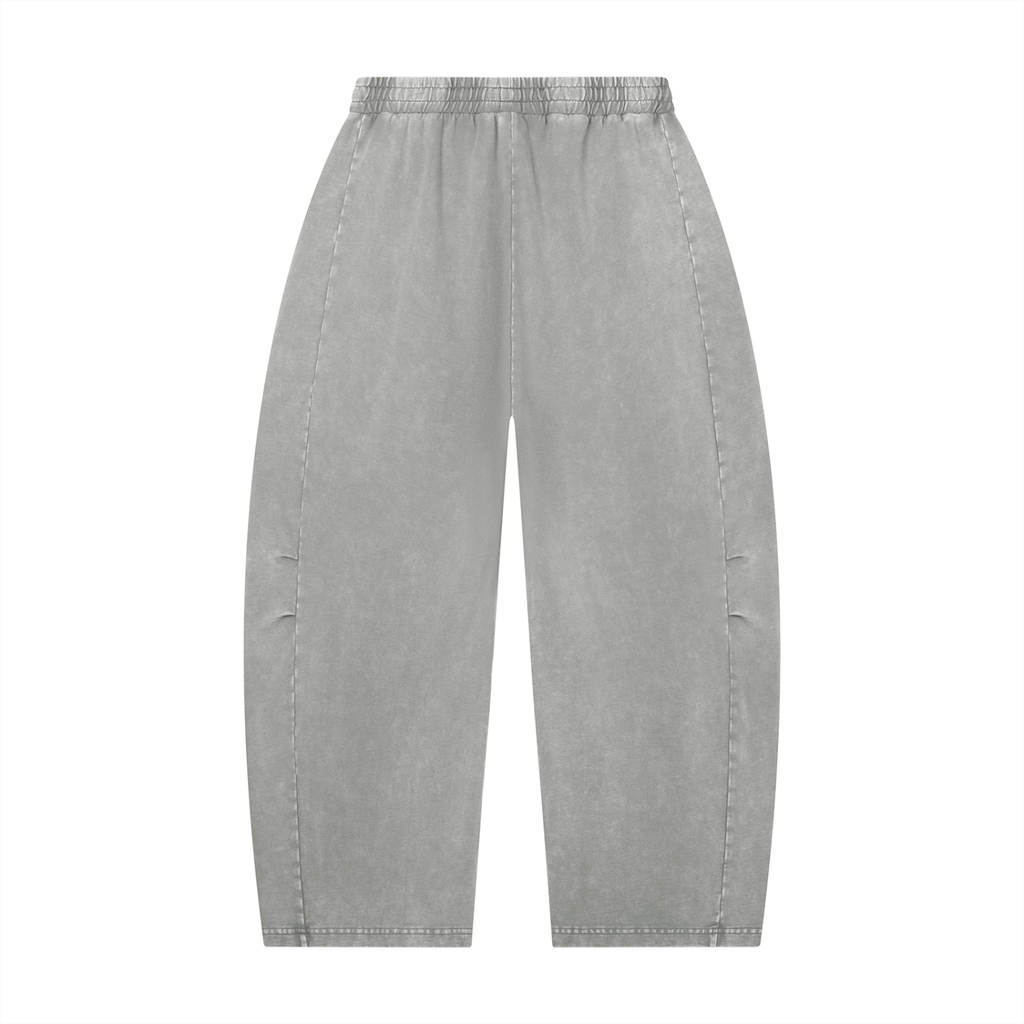 Unisex Mineral Wash Barrel Leg Pants