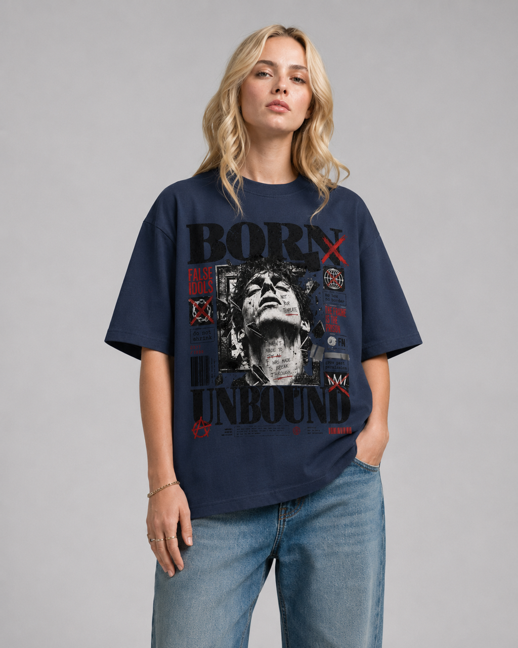 Petite Crew Neck Sunfade Edge T-Shirt