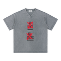Snow Washed V-Neck Cotton T-Shirt