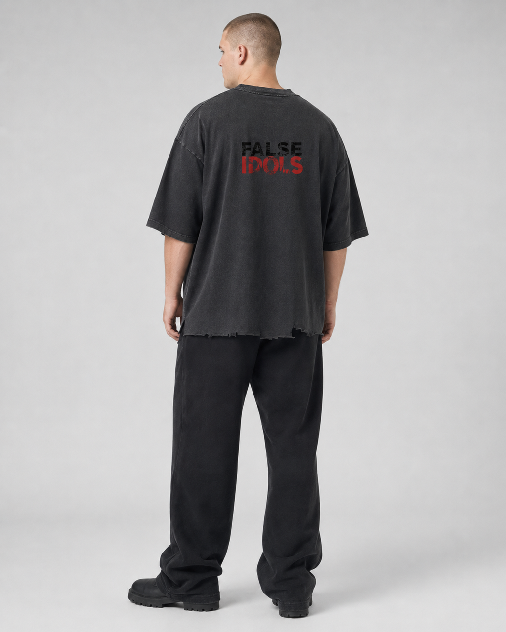 Snow Wash Raw-Hem Boxy T-shirt