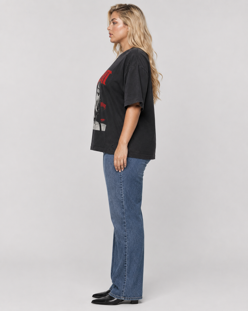 Vintage Washed Distressed Boxy Oversized T-Shirt