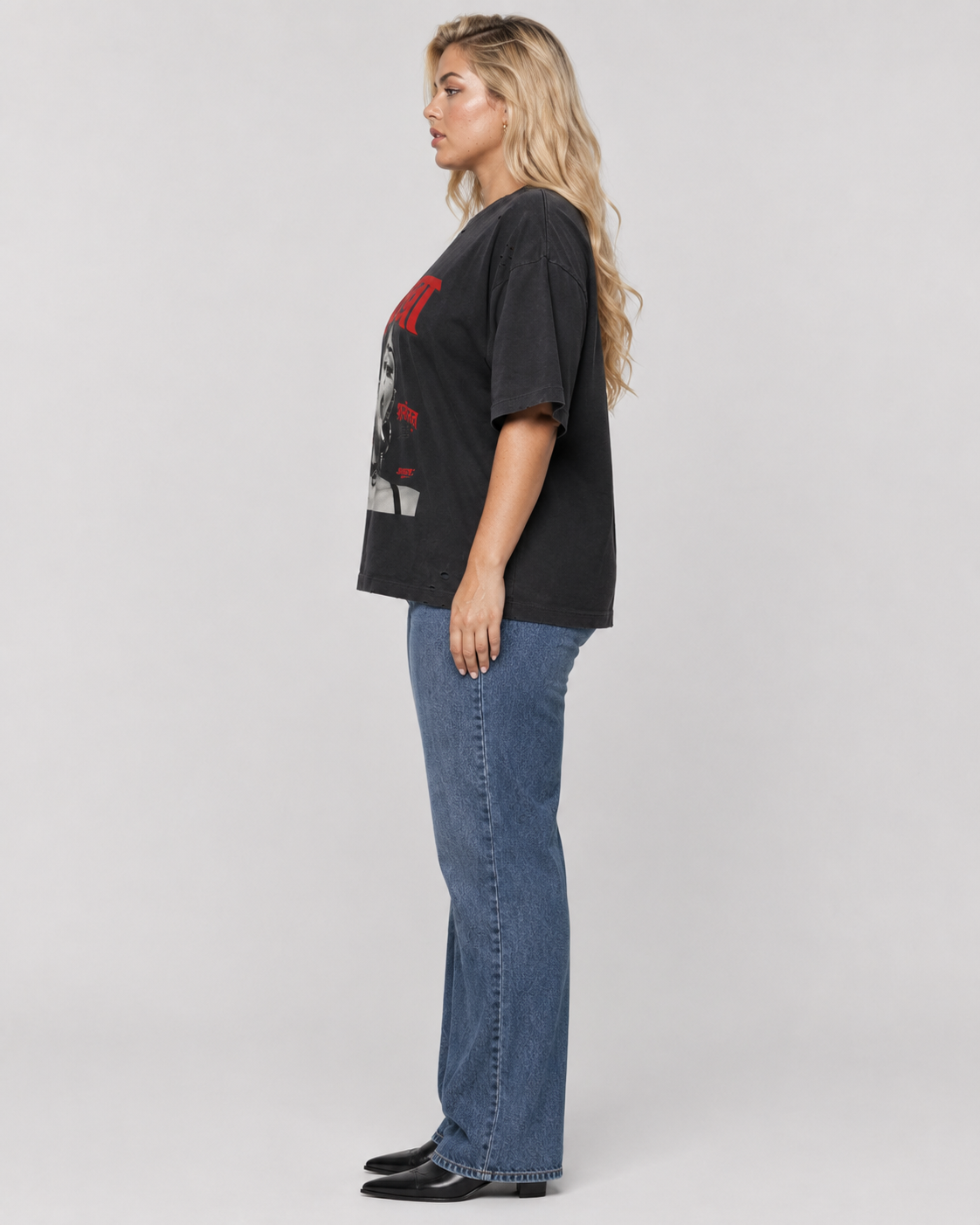 Vintage Washed Distressed Boxy Oversized T-Shirt